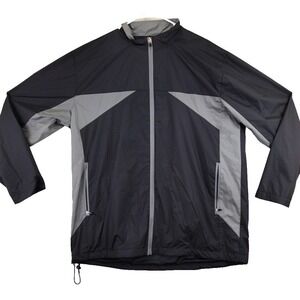 Tommy Armour Mens XL‎ Black Gray Colorblock Full Zip Lightweight Golf Jacket